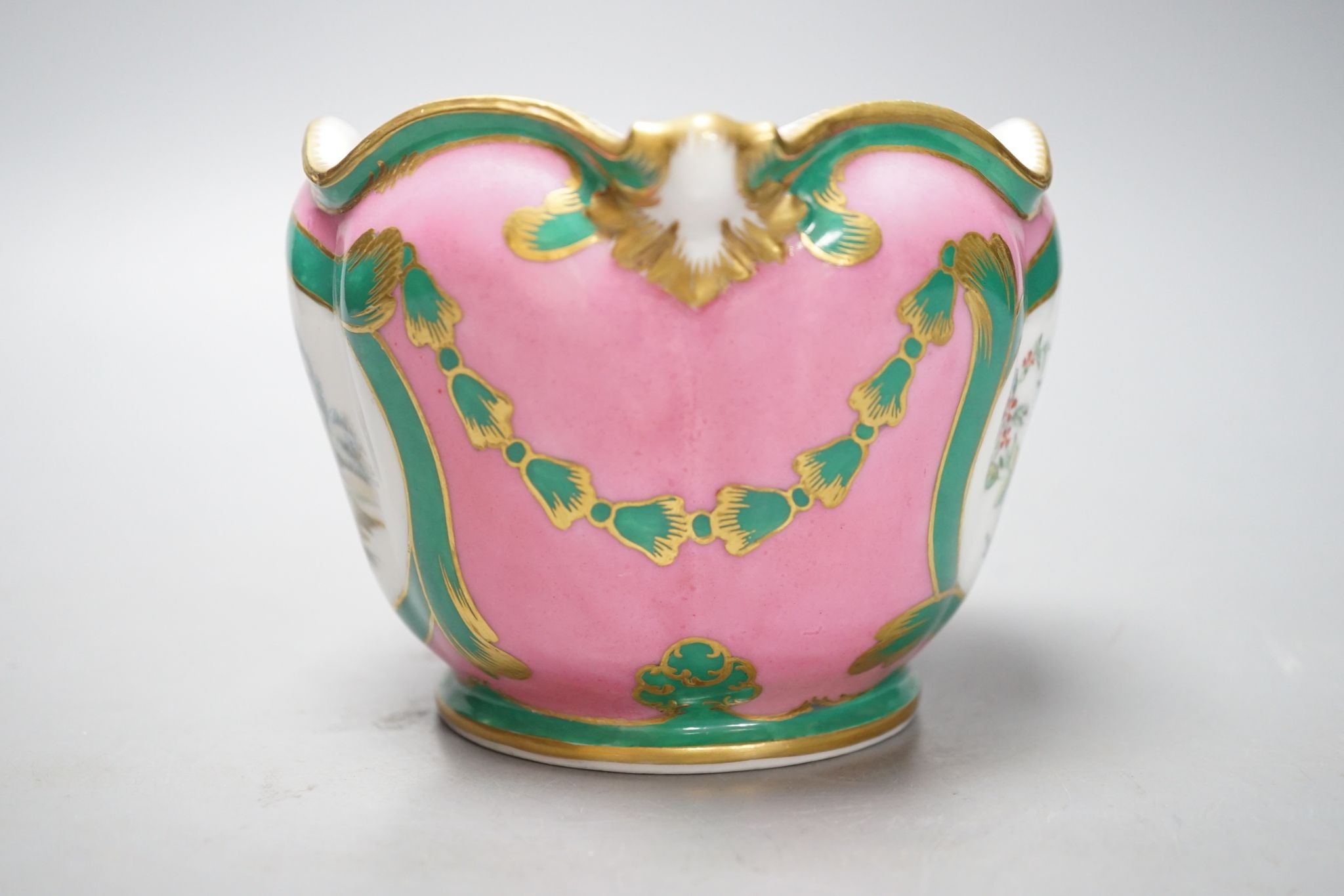 A 19th century French cache pot, in Sevres style10cms - Image 2 of 6