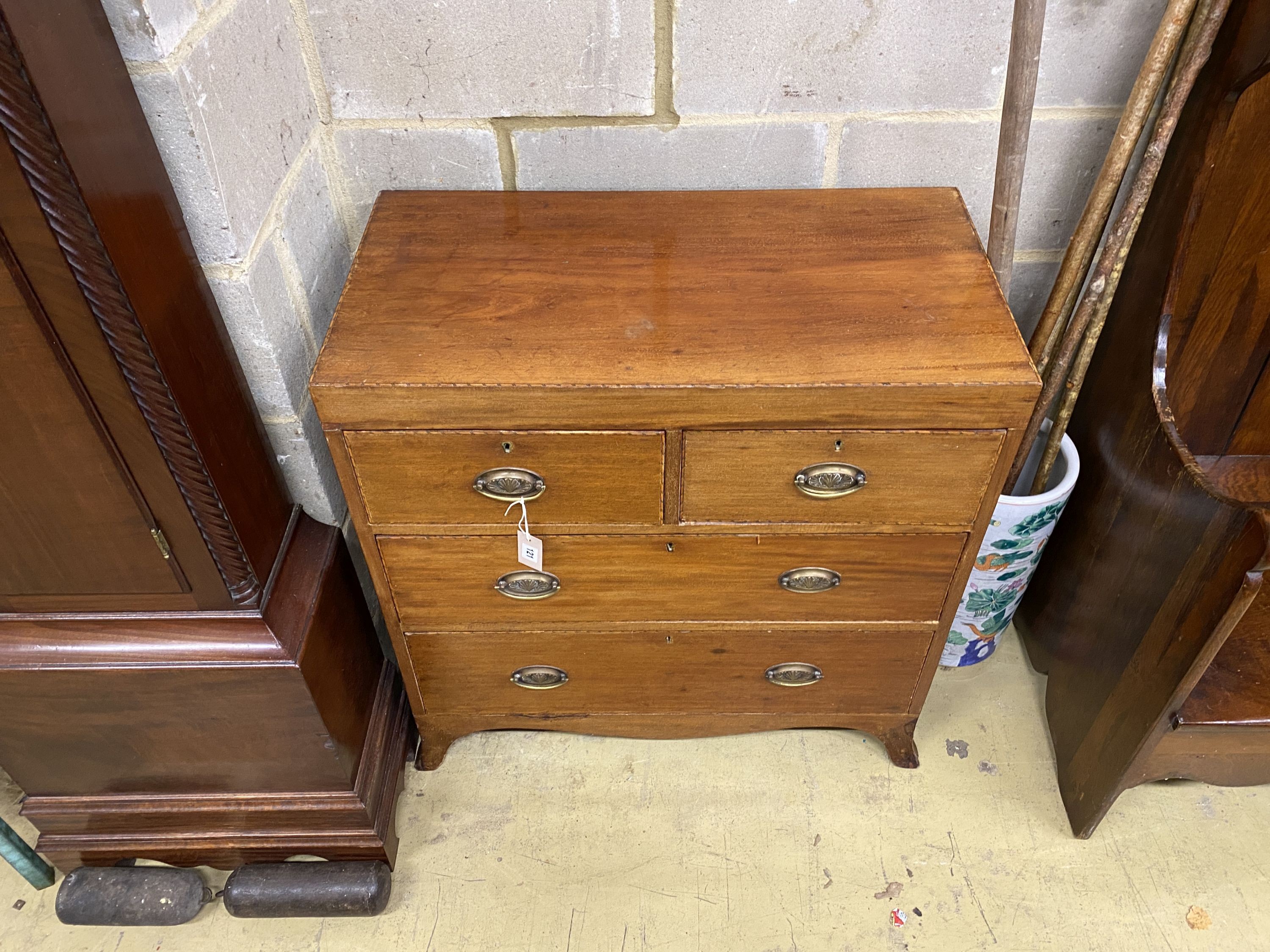 A small Regency mahogany four drawer chest, width 80cm, depth 43cm, height 82cm - Image 2 of 2