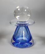A Val St. Lambert glass vase and stopper 26cm