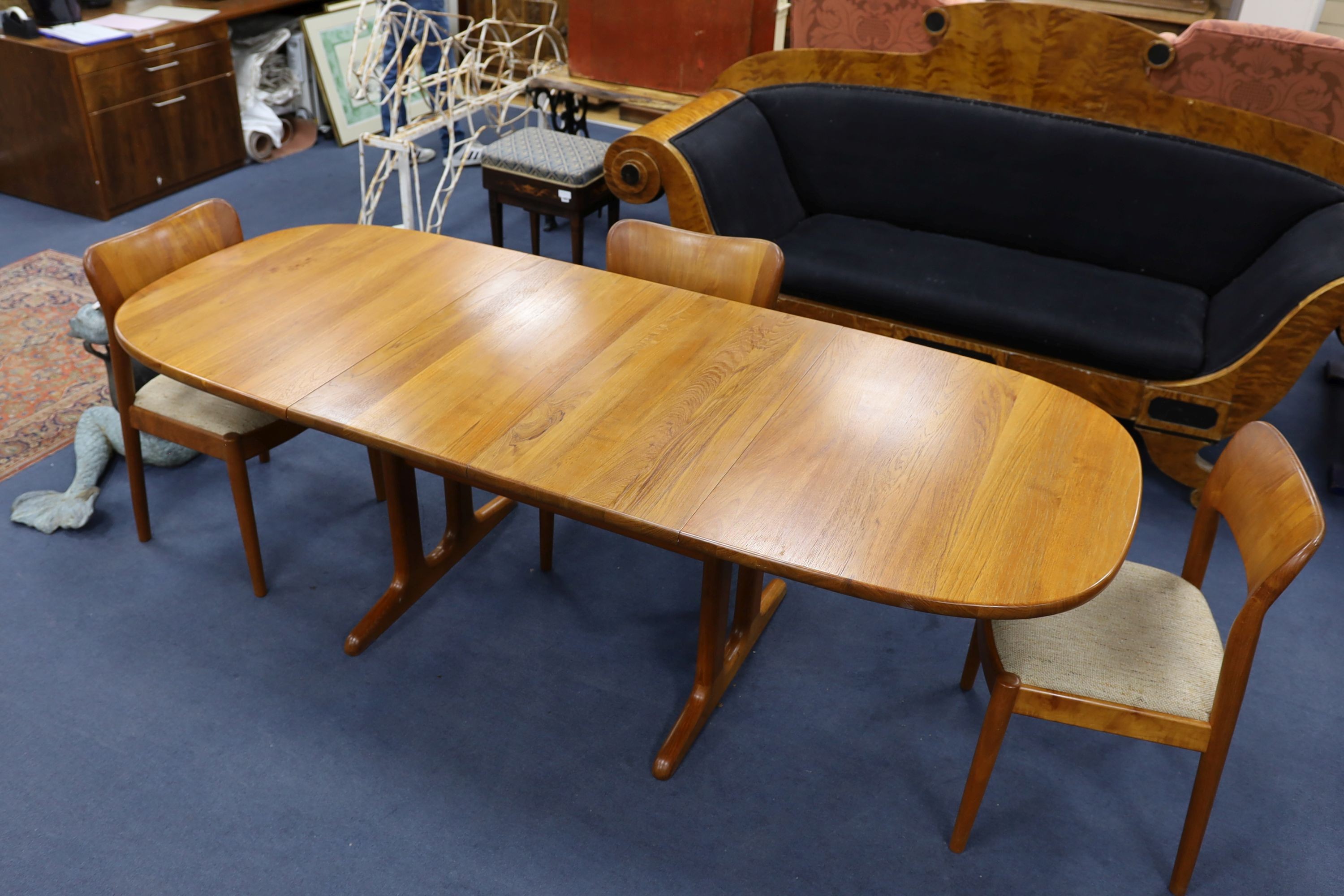 Mid century design. A Niels Koeford Danish teak extending dining table and four chairs, 222cm - Image 2 of 5