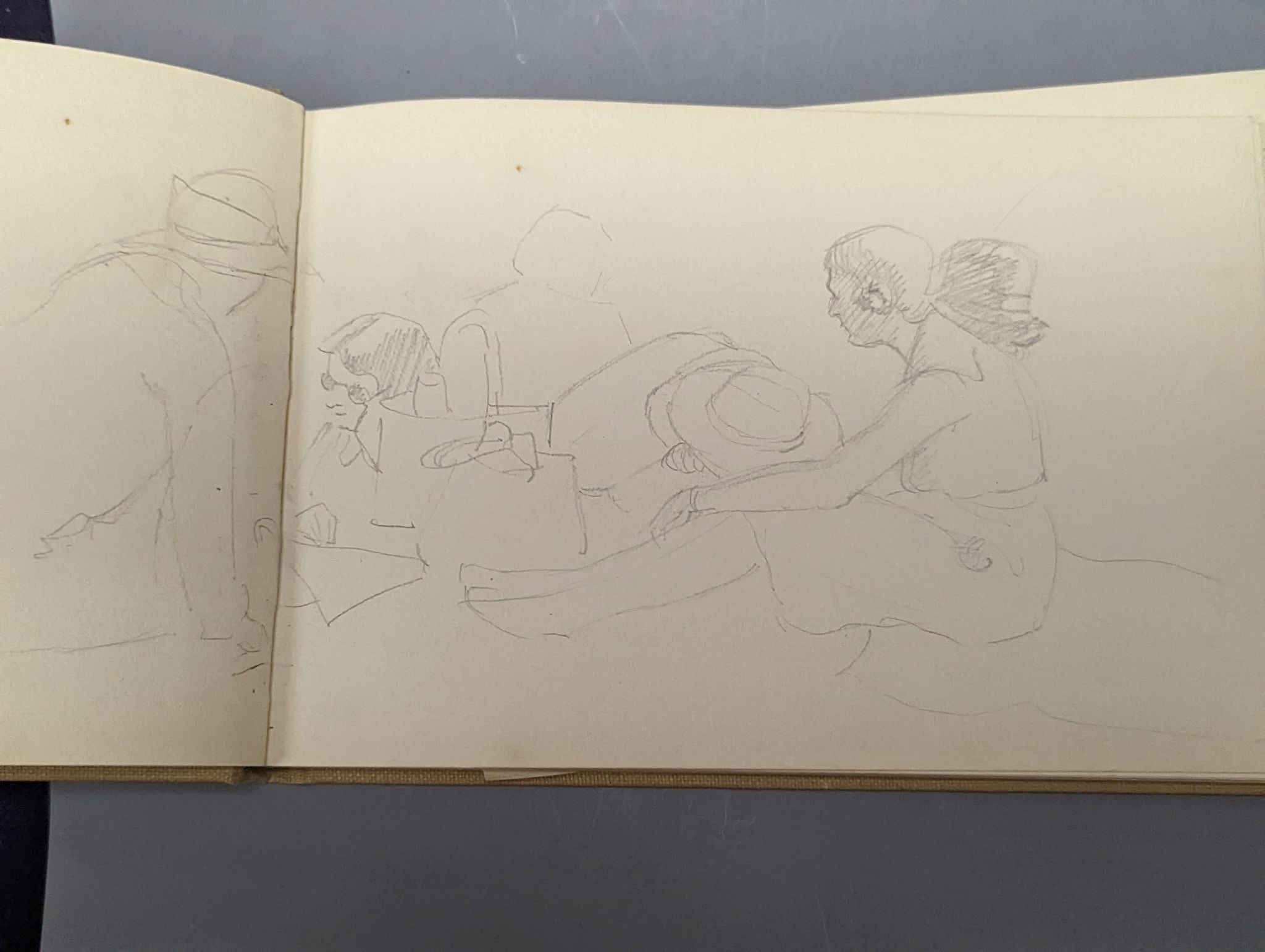 Five various sketch books, an exercise book containing miscellaneous crests and a photograph album - Image 5 of 5