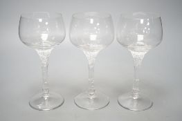 Ten Rosenthal Studio-Line split pattern wine glasses,17.5 cms high.