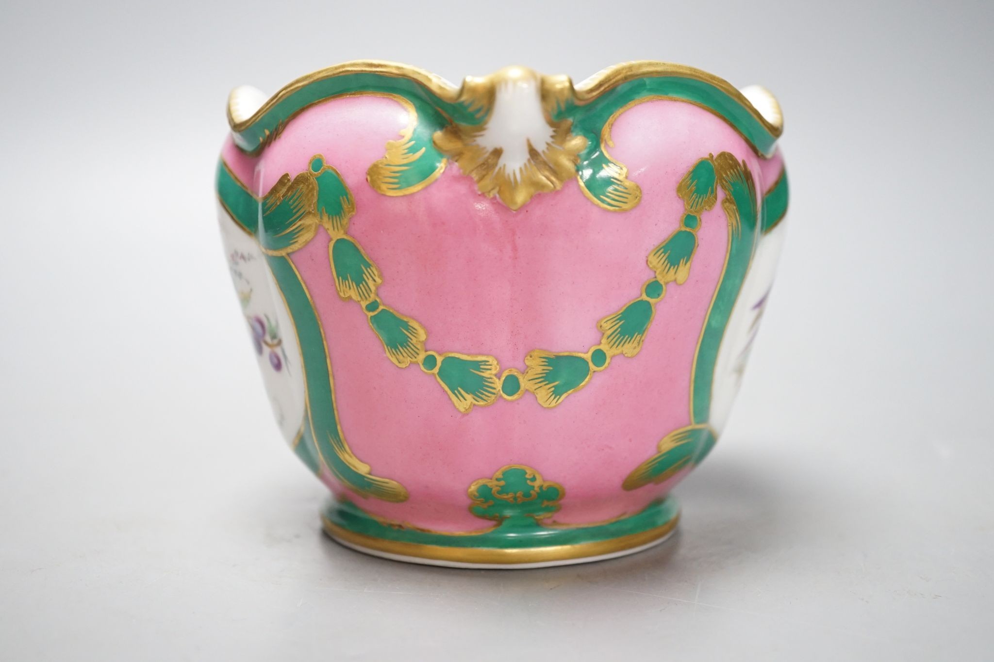A 19th century French cache pot, in Sevres style10cms - Image 4 of 6