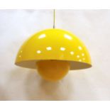 Mid century design, a Danish Verner Panton 'Flower Pot' ceiling shade