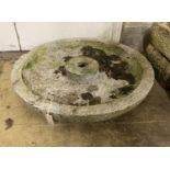 A circular stone fountain head, diameter 80cm