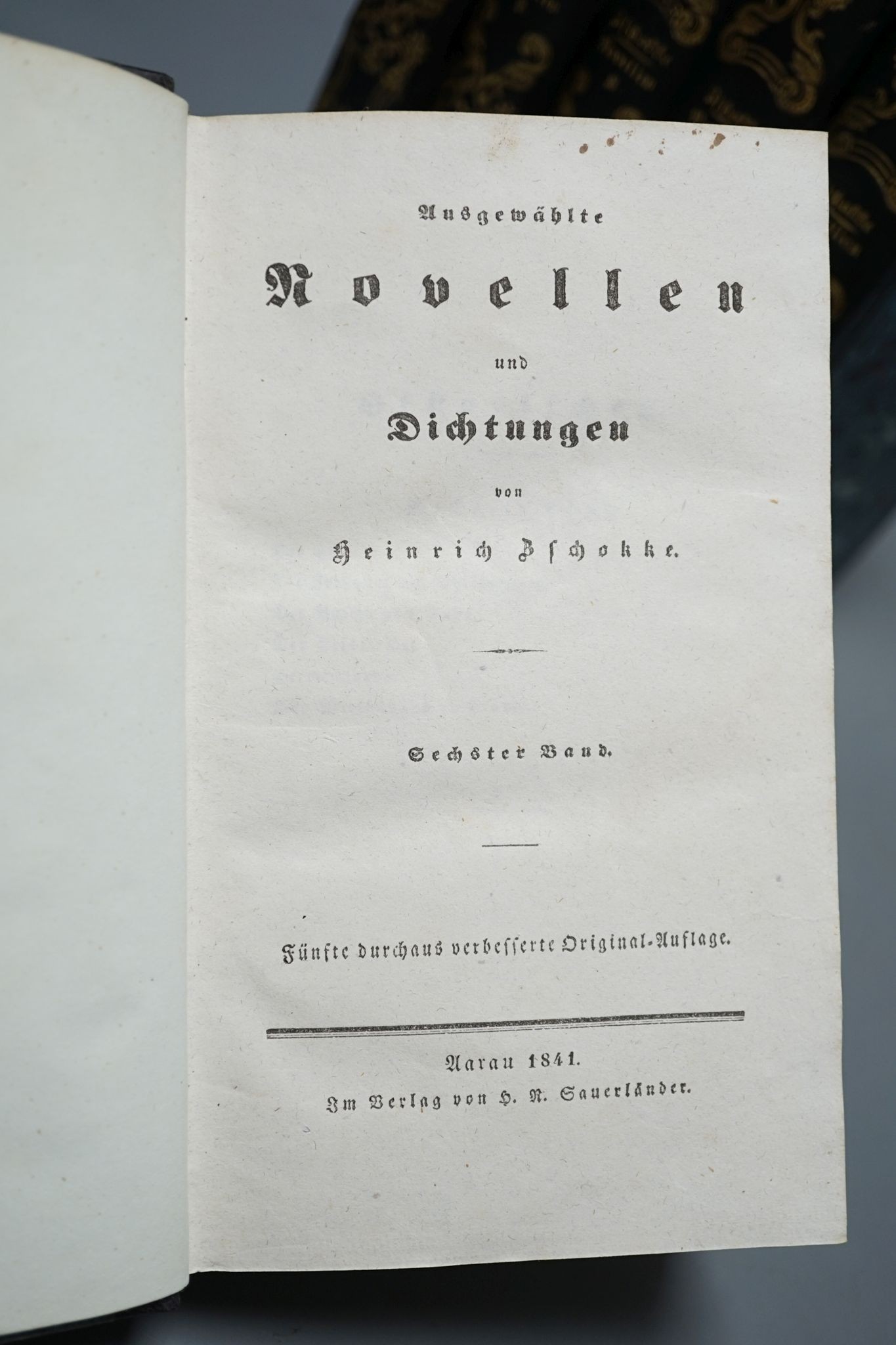 ° ° Zschokke, Heinrich - Augsgewahlte Novellen Und Dichtungen, 6 vols., engraved portrait frontis ( - Image 2 of 5