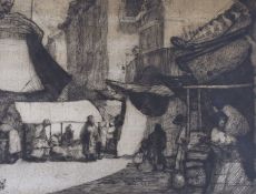 Anthony Gross (1905-1984), etching, 'Playa de San Hifonso - Madrid', signed and dated 1927, 24 x