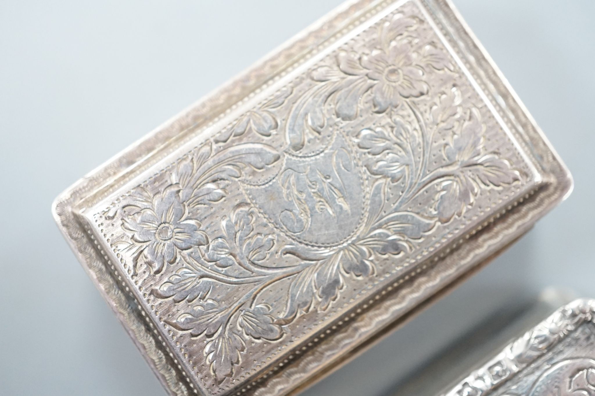 A George IV engraved silver rectangular vinaigrette, by Nathaniel Mills, Birmingham, 1827, - Image 4 of 8