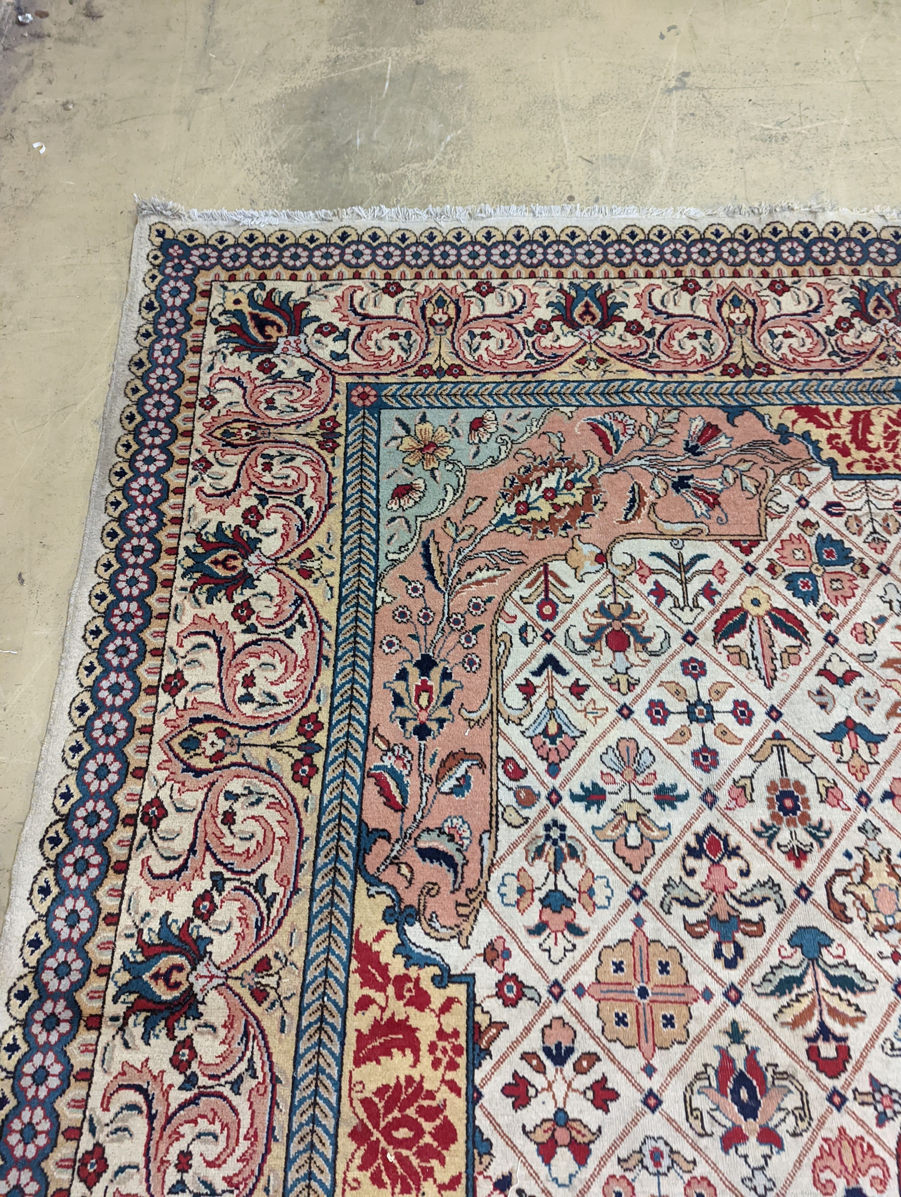 A Tabriz ivory ground carpet, 425 x 306cm - Image 8 of 10