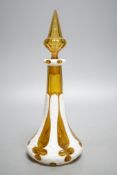 A Bohemian overlaid glass scent bottle, late 19th century26 cms high including stopper.