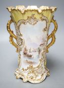 A late 19th century/ early 20th century Copeland Florentine vase painted with a sailing scene 24cm