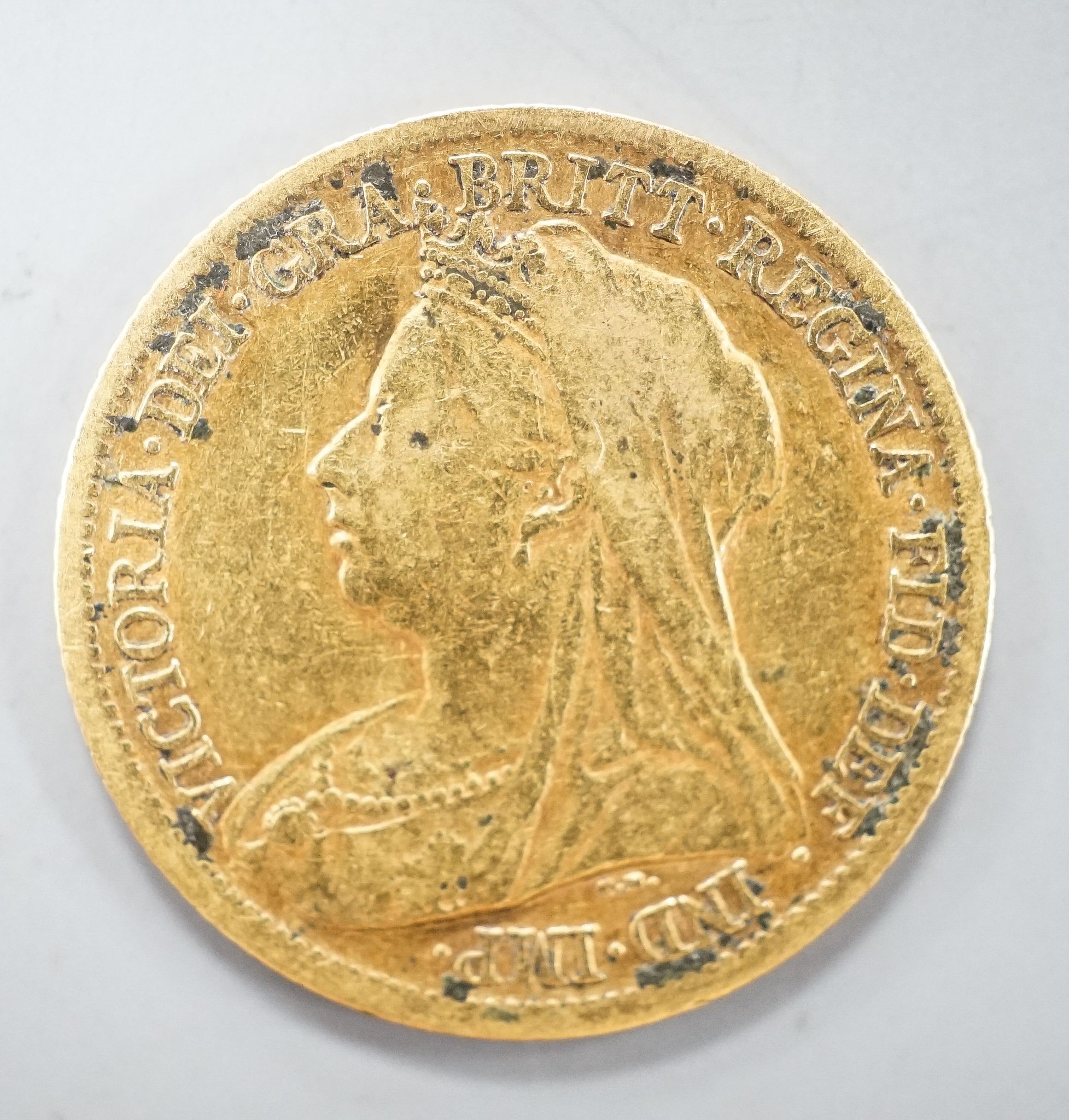 A Victoria gold 1900 half sovereign. - Image 2 of 2