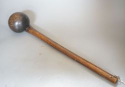 A Polynesian hardwood throwing club, 48 cm