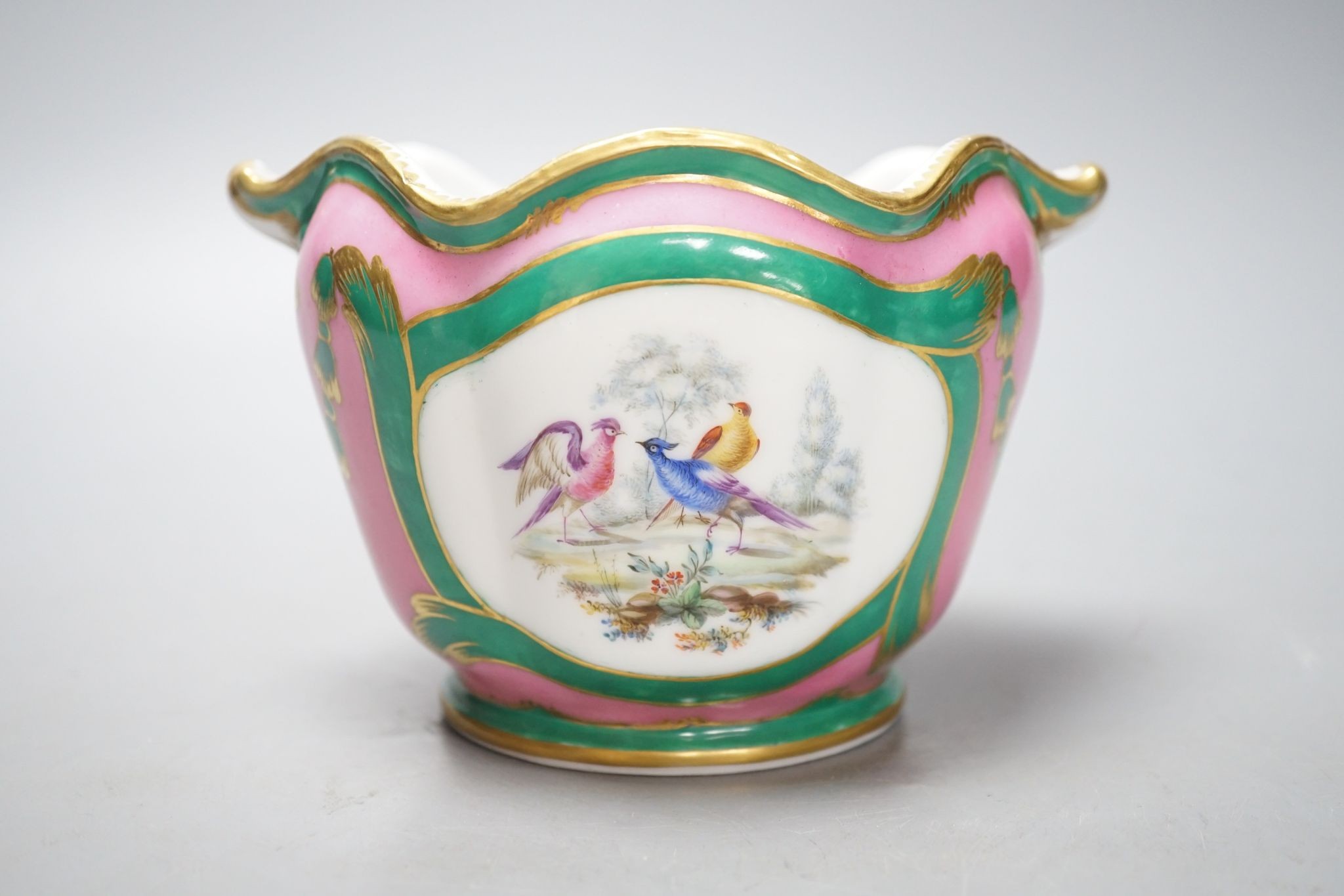 A 19th century French cache pot, in Sevres style10cms - Image 3 of 6