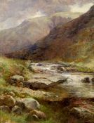 James G.H. Spindler (1862-1916), oil on canvas, Mountain stream, signed, 42 x 32cm