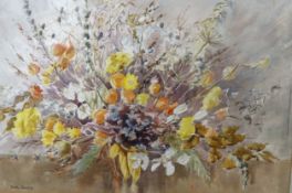 Betty Bestall, watercolour, Still life of flowers, signed, 36 x 52cm