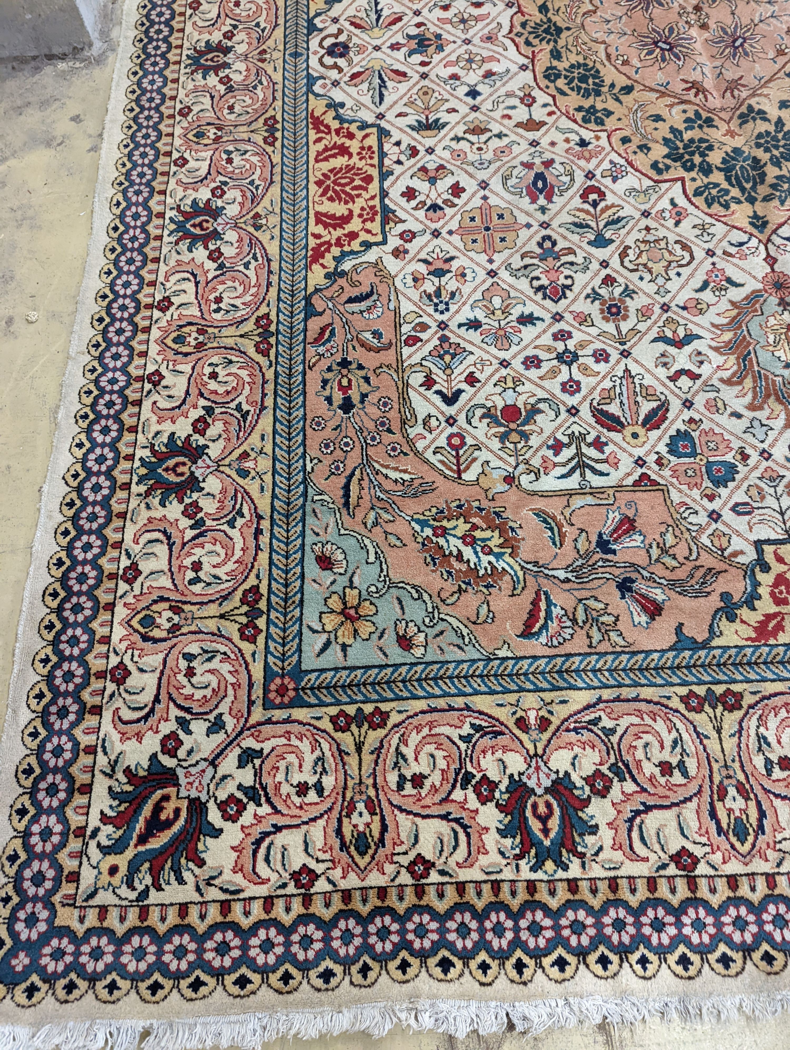 A Tabriz ivory ground carpet, 425 x 306cm - Image 2 of 10