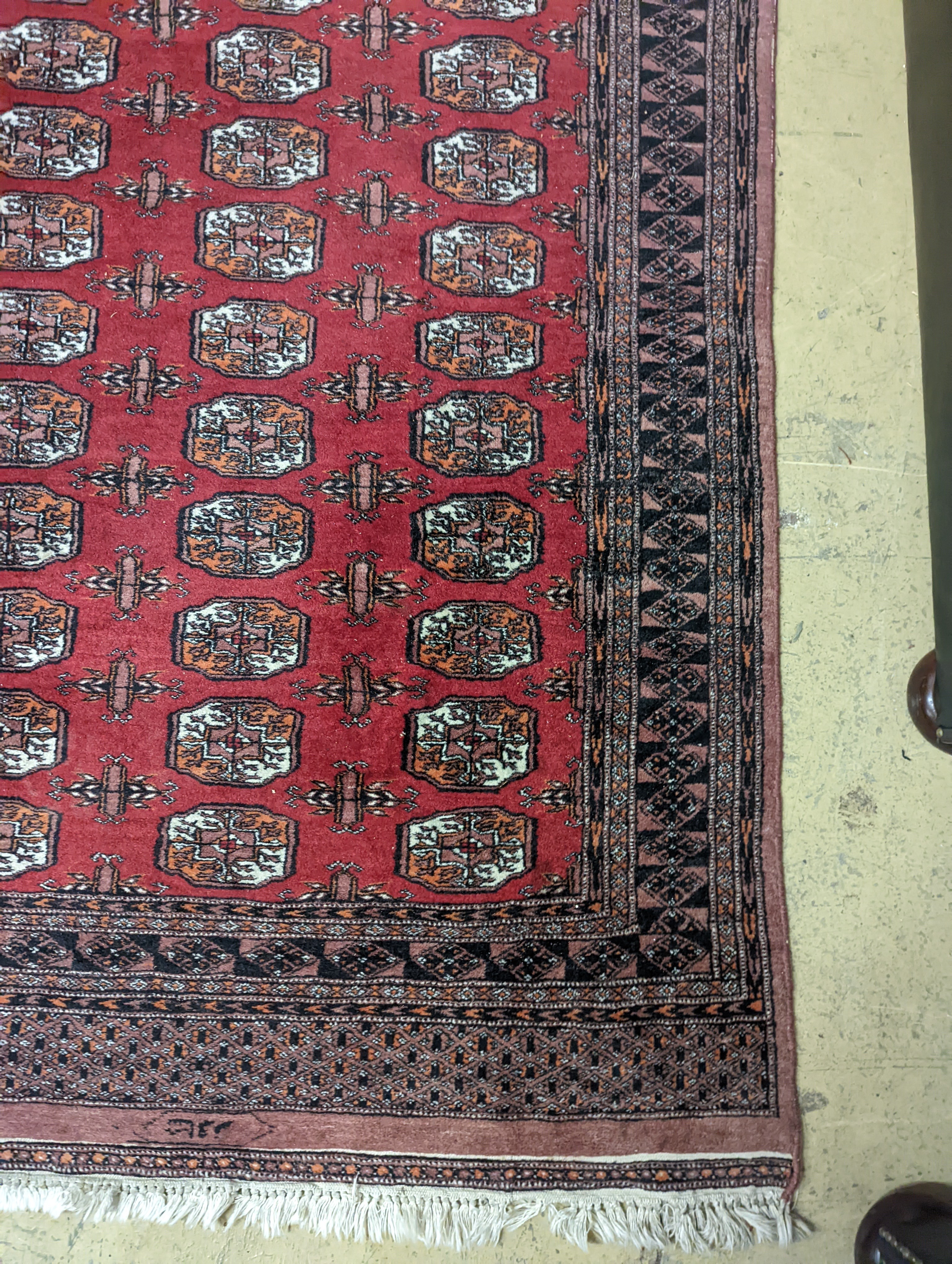 A Bokhara red ground rug, 196 x 126cm - Image 3 of 5