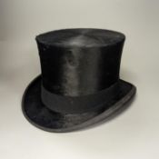 A Dunn & Co black top hat and box,