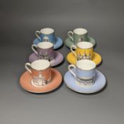 A Wedgwood Grand Tour coffee set (6+6)