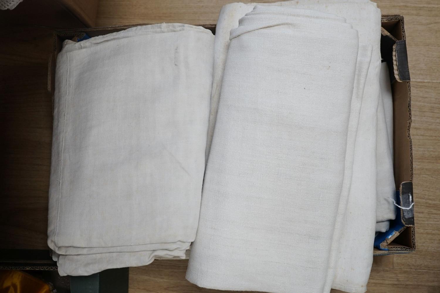 Eleven French provincial coarse linen sheets - Image 2 of 3