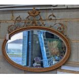 An Edwardian Adam design gilt framed oval mirror, width 82cm, height 74cm