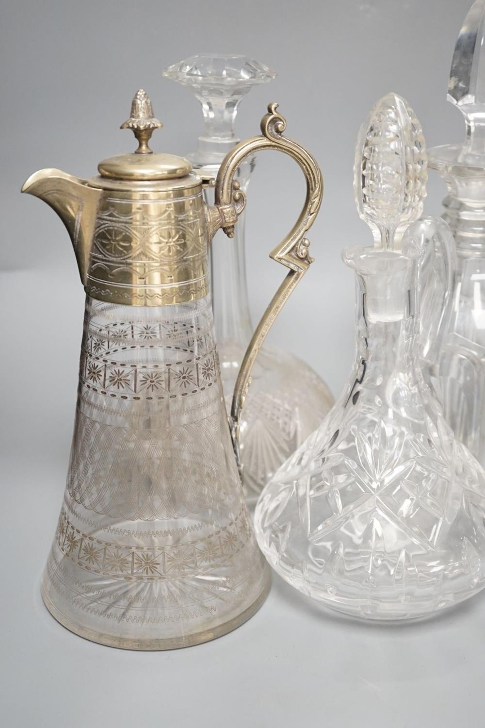A Hukin and Heath claret jug and other decanters etc. - Image 2 of 9