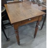 A Victorian rectangular oak table, length 88cm, depth 56cm, height 75cm