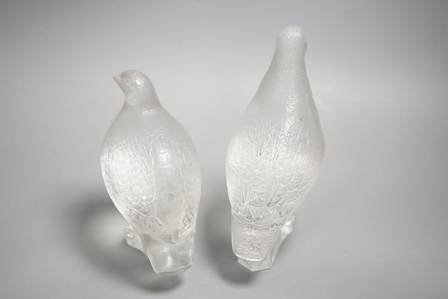 A pair Lalique glass partridges,Tallest 17 cms high. - Image 5 of 6