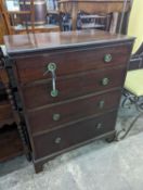 An Edwardian mahogany mahogany chest fitted four long drawers, width 78cm, depth 48cm, height 98cm
