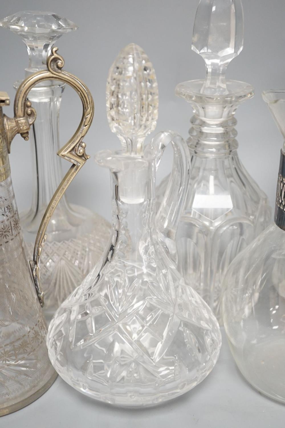 A Hukin and Heath claret jug and other decanters etc. - Image 3 of 9