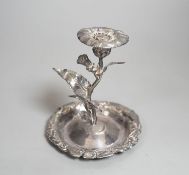 A George IV silver candlestick, naturalistically modelled as stemmed flower, London, 1828, by