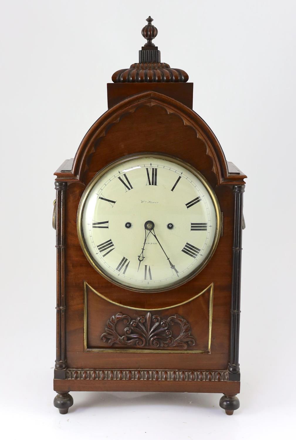 William Storer of London. A Regency parcel ebonised mahogany hour repeating bracket clock,with - Image 2 of 4