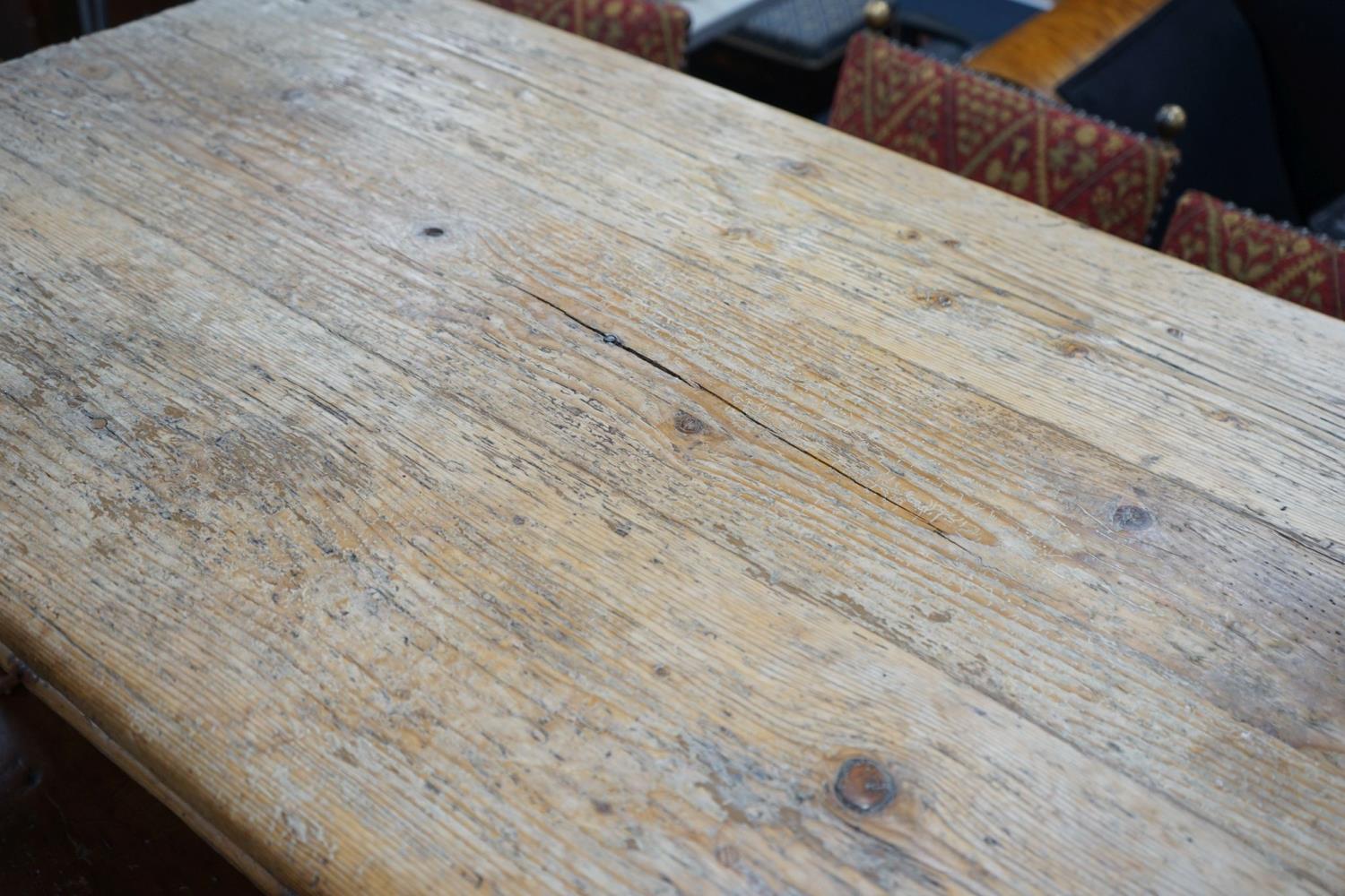 A 19th century and later rectangular pine coffee table fitted drawer, length 140cm, depth 70cm, - Image 3 of 5