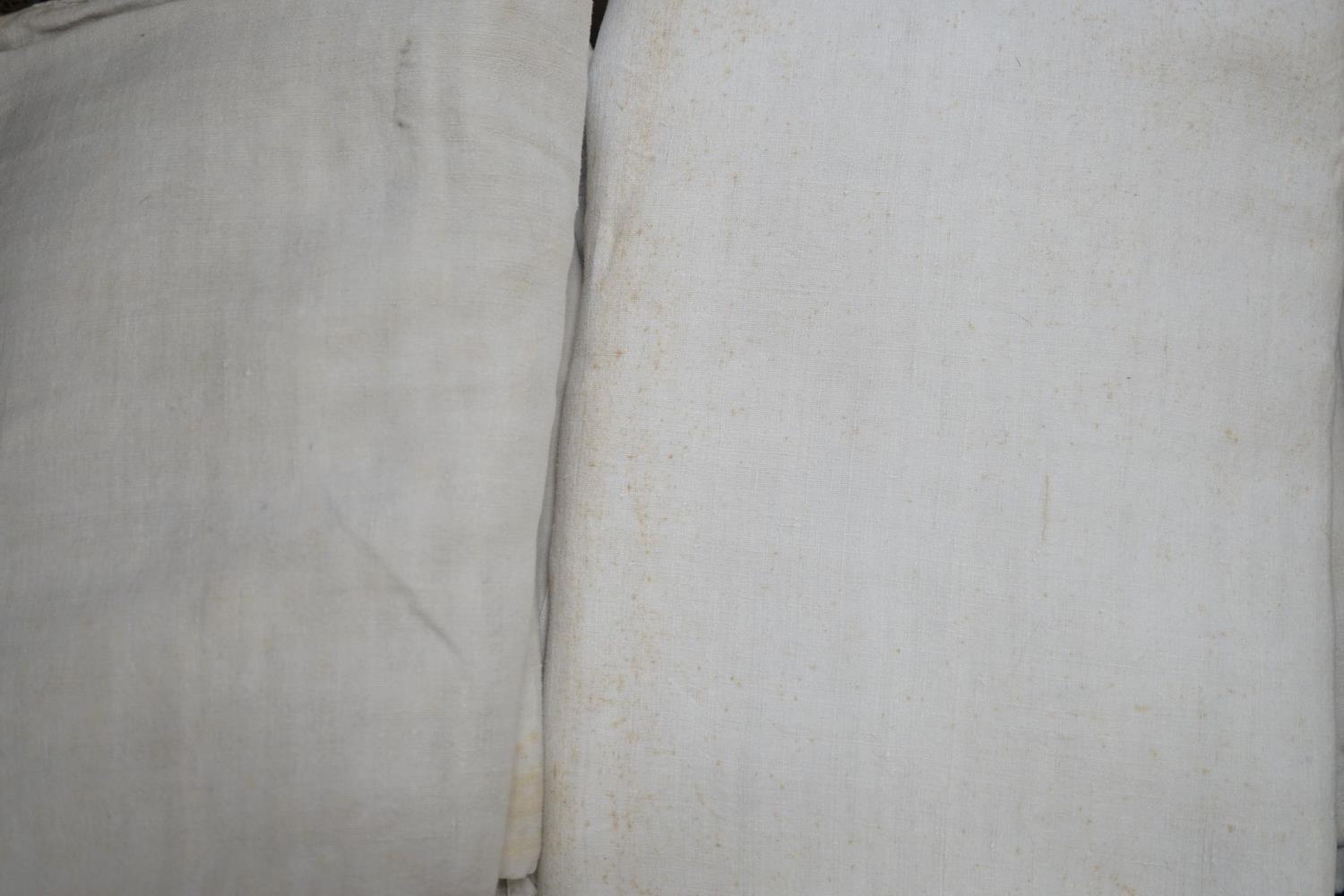 Eleven French provincial coarse linen sheets - Image 3 of 3