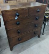 A Regency provincial oak chest, width 90cm, depth 49cm, height 99cm