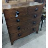 A Regency provincial oak chest, width 90cm, depth 49cm, height 99cm