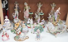 A quantity of various ceramic figures including two Doulton 'Valerie' and 'Meg',tallest figurative