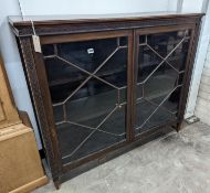 An Edwardian Chippendale revival astragal glazed mahogany bookcase, length 122cm, depth 35cm, height