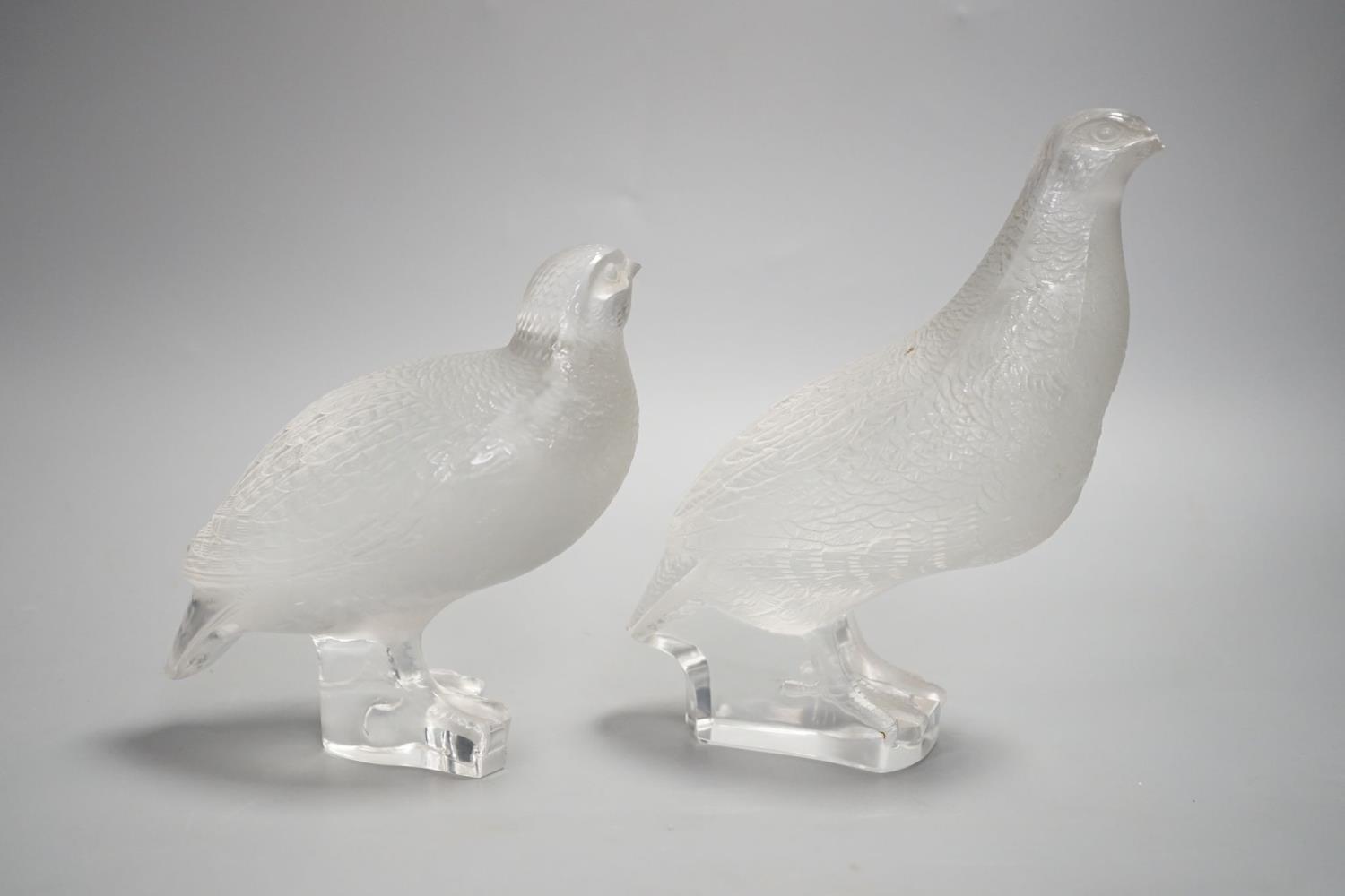 A pair Lalique glass partridges,Tallest 17 cms high. - Image 6 of 6