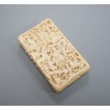 A 19th century Canton ivory card case 9.5cm