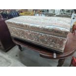 A late Victorian upholstered ottoman, length 121cm, depth 56cm, height 45cm