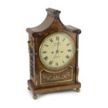John Harper of London. A William IV brass inset mahogany bracket clock,with Prince of Wales feathers
