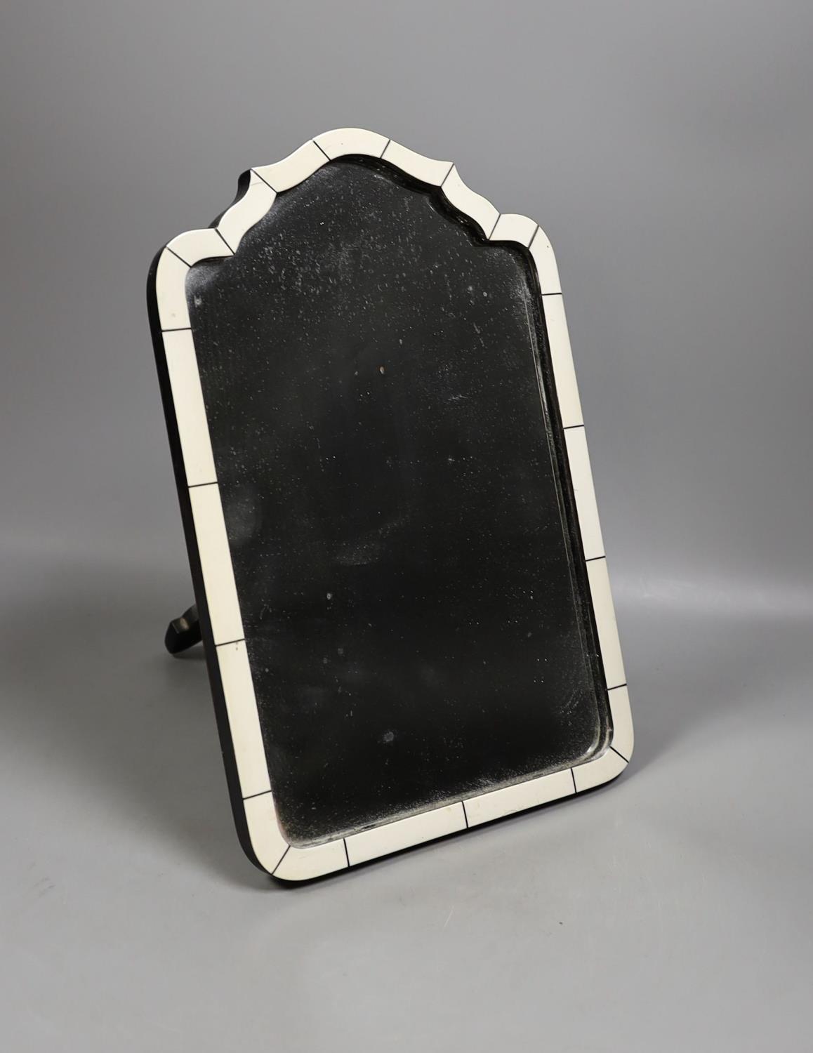 An early 20th century ivory veneered easel mirror, 36cm high