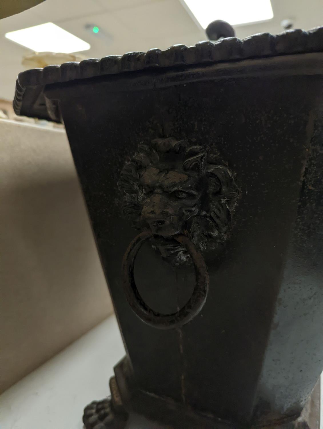 An iron wine cooler/coal box,47 cms high. - Image 3 of 5