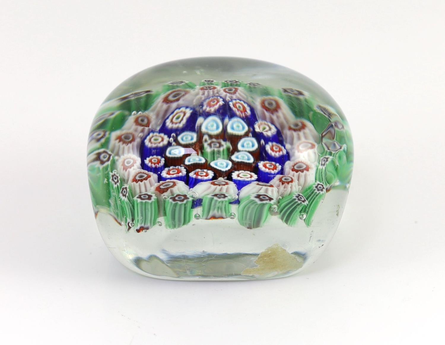 An unusual rectangular millefiori glass paperweight, probably Murano,9.4cm - Image 2 of 7