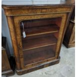 A Victorian inlaid gilt metal mounted figured walnut pier cabinet, width 84cm, depth 35cm, height