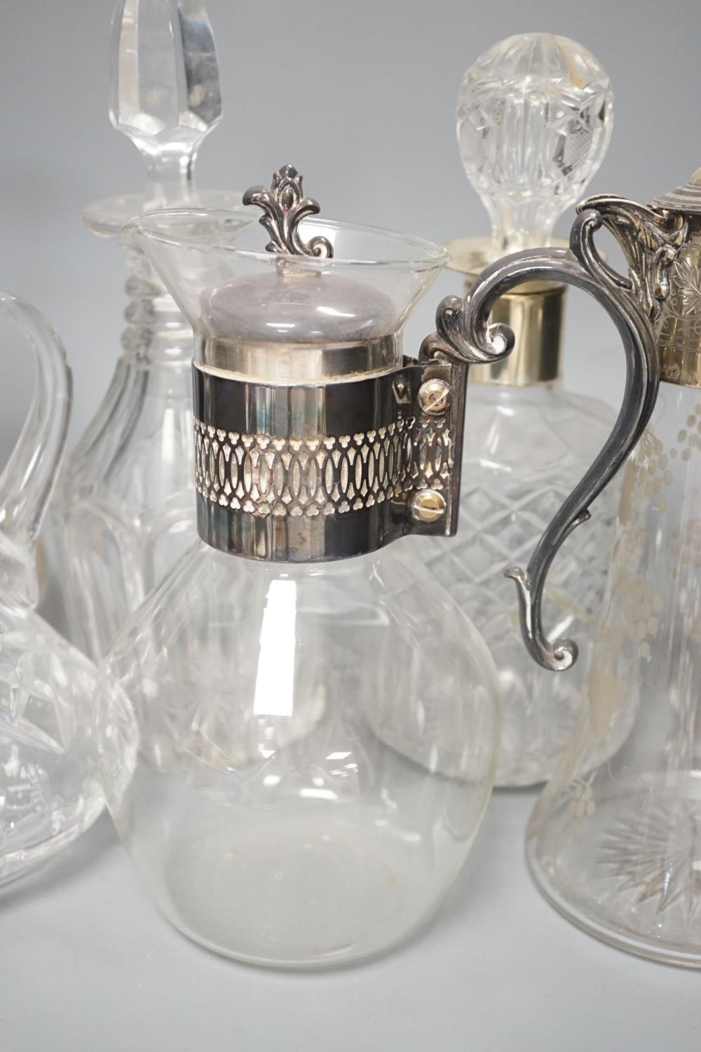 A Hukin and Heath claret jug and other decanters etc. - Image 4 of 9