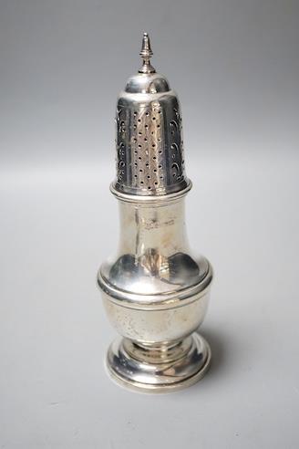 A George V silver baluster sugar caster, Birmingham, 1931, 19.8cm, 4.5oz. - Image 8 of 12