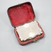 An early Victorian engine turned silver shaped rectangular vinaigrette, by Nathaniel Mills,